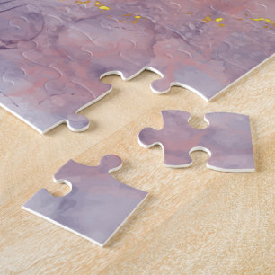 Violet and Gold Marble Jigsaw Puzzle