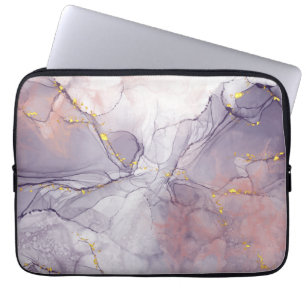 Violet and Gold Marble Laptop Sleeve