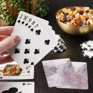 Violet and Gold Marble Playing Cards