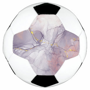 Violet and Gold Marble Soccer Ball