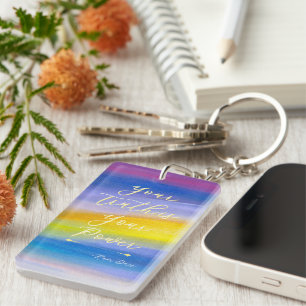 Violet and Golden Ray Abstract Key Ring