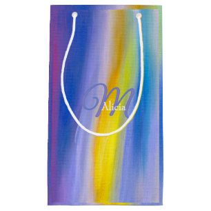 Violet and Golden Ray Modern Abstract Small Gift Bag