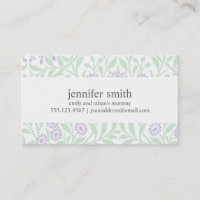 Violet and Green Floral Damask Pattern