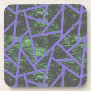 Violet and green mosaic pattern coaster