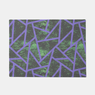 Violet and green mosaic pattern doormat
