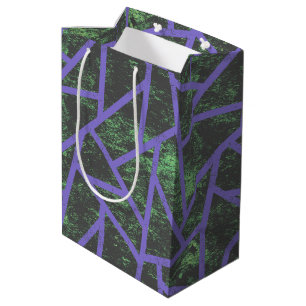 Violet and green mosaic pattern medium gift bag