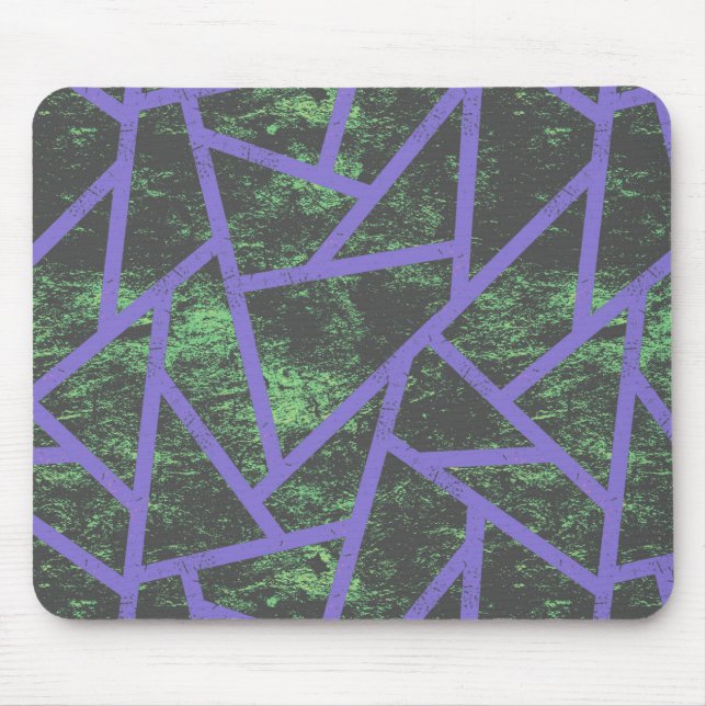 Violet and green mosaic pattern mouse pad (Front)