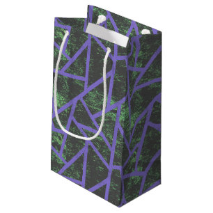 Violet and green mosaic pattern small gift bag