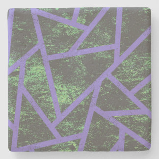 Violet and green mosaic pattern stone coaster