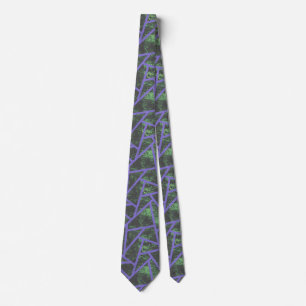 Violet and green mosaic pattern tie
