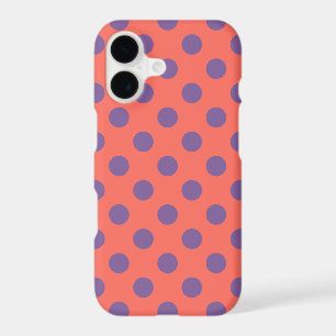 Violet and living coral polka dots