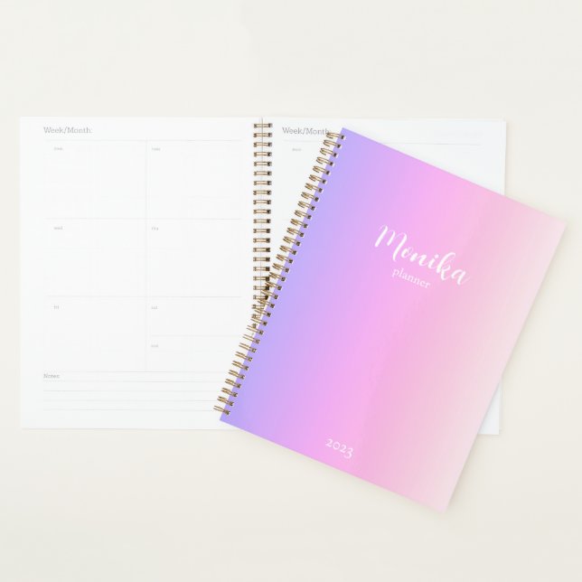 Violet and pink ombre design  planner (Display)