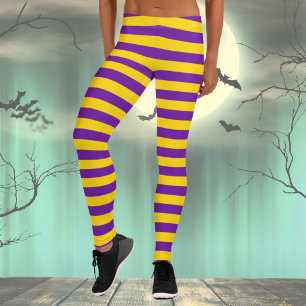 Violet and Yellow Striped  Leggings