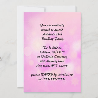 Violet Anime Princess Child's Birthday Invitations