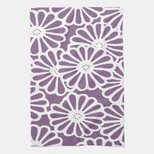 Violet Asian Moods Floral Tea Towel
