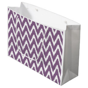 Violet Asian Moods Ikat Chevrons Large Gift Bag