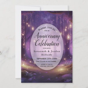 Violet at Midnight Enchanted Forest Anniversary  Invitation