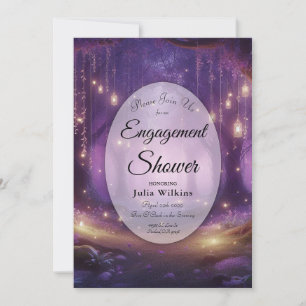 Violet at Midnight Enchanted Forest Engagement Invitation