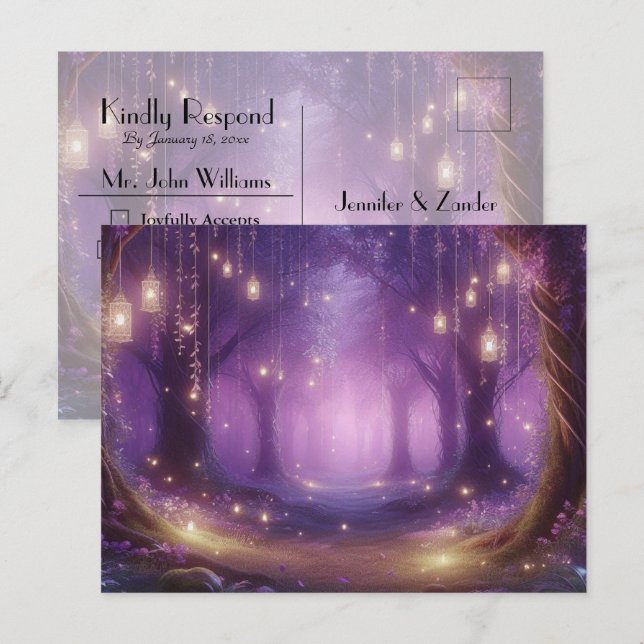 Violet at Midnight Enchanted Forest RSVP Postcard (Front/Back)