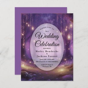 Violet at Midnight Enchanted Forest Wedding Invitation