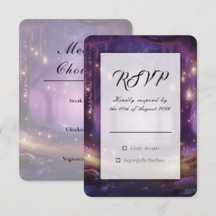 Violet at Midnight Enchanted Forest Wedding RSVP Card