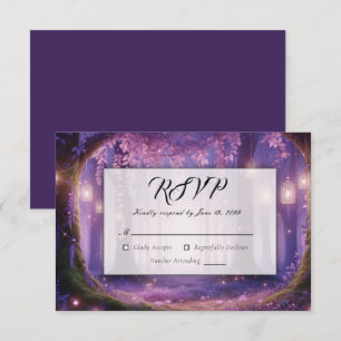 Violet at Midnight Enchanted Forest Wedding RSVP Card
