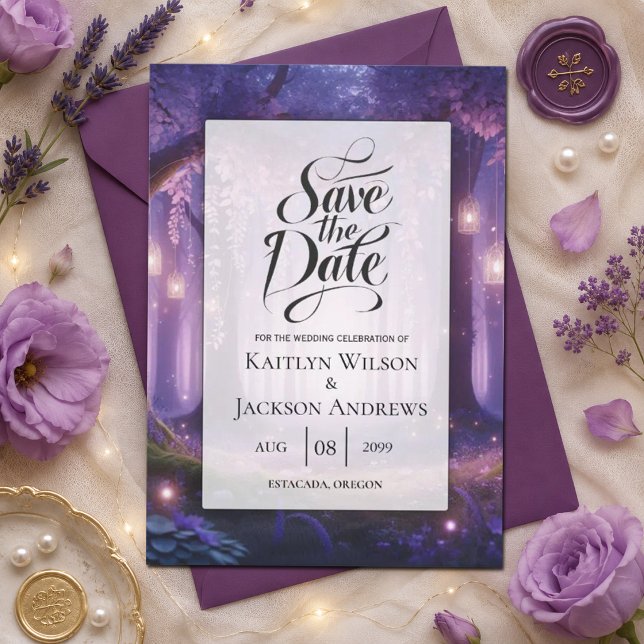 Violet at Midnight Enchanted Forest Wedding Save The Date (Creator Uploaded)