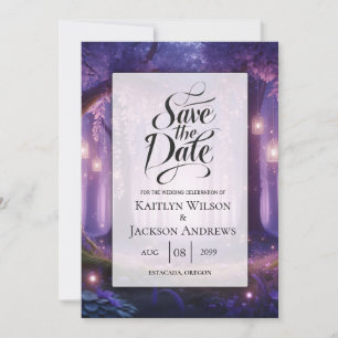 Violet at Midnight Enchanted Forest Wedding Save The Date