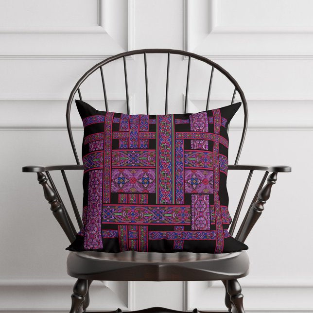 Violet Aurora Stained Glass Throw Pillow (Creator Uploaded)