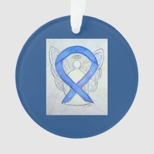 Violet Awareness Ribbon Angel Customised Ornaments