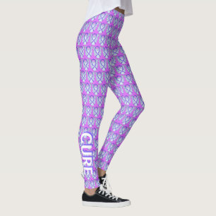 Violet Awareness Ribbon Hope & Cure Angel Leggings