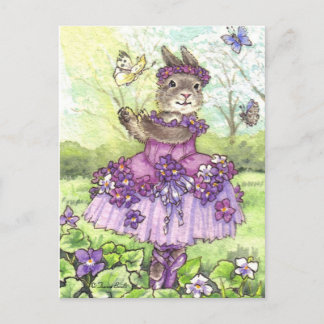 Violet Ballerina Bunny cute Postcard