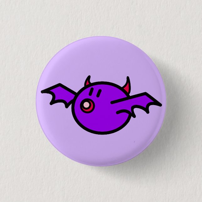 Violet Bat 3 Cm Round Badge (Front)