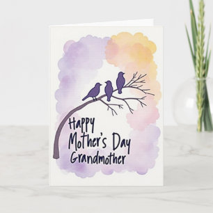 Violet Birds Mothers Day Card