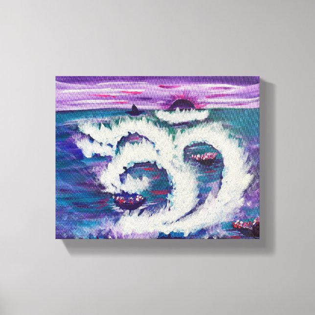 Violet Bloom - Om Canvas Painting (Front)