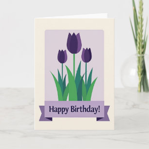 Violet Blooms Birthday Card