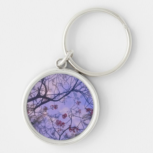 Violet Blossom Sky – Aesthetic Keychain for Dreame (Front)