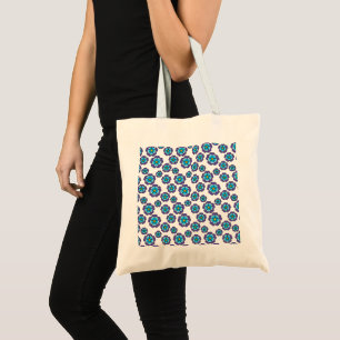 Violet Blue Flowers Pattern Tote Bag