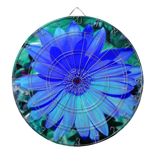 Violet Blue Gerbera Daisy Dartboard (Front)