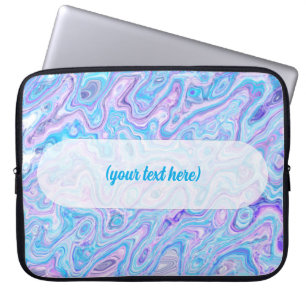 Violet Blue Marble Texture Abstract Liquid Paint Laptop Sleeve