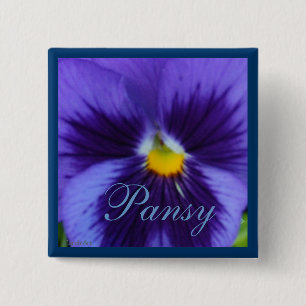 Violet Blue Pansy 15 Cm Square Badge
