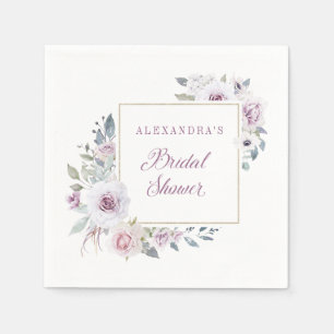 Violet Blush Floral Bridal Shower Napkin