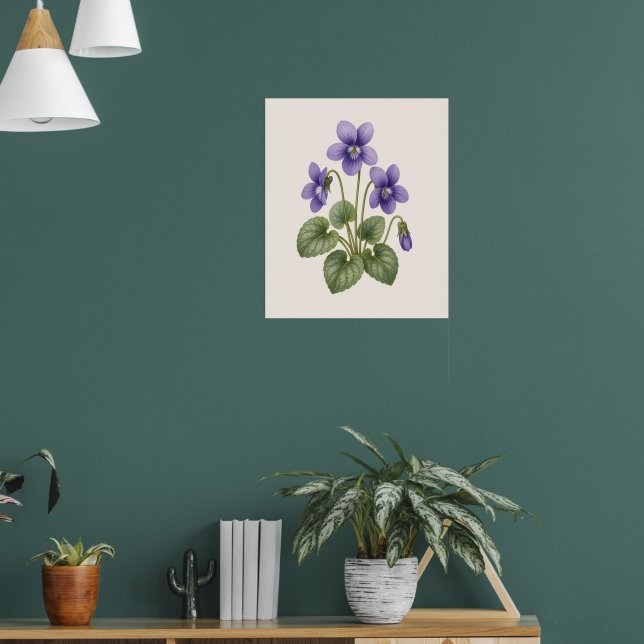 Violet Botanical, February Birth Flower Poster (Living Room 1)