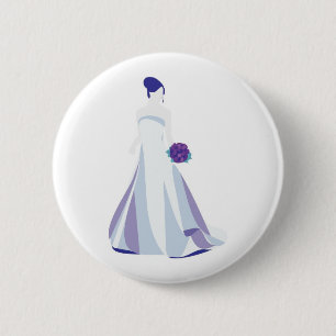 Violet Bouquet Bride 6 Cm Round Badge