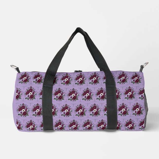 Violet Bouquet Sports Bag (Front)