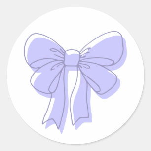 Violet bow classic round sticker