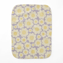 Violet Burp Cloth With Simple Flowers