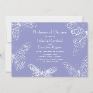 Violet Butterfly Rehearsal Dinner Invitation