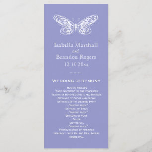Violet Butterfly Wedding Program Programme