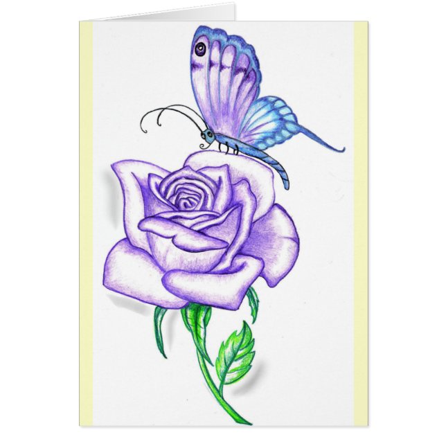 Violet Butterfly with Rose (Front)